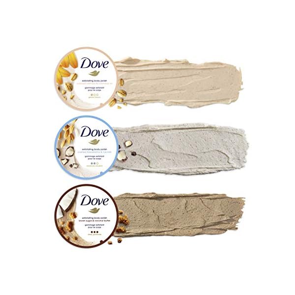 Dove-Exfoliating-Body-Polish-Scrub-Reveals-Visibly-Smoother-Skin-Macadamia-Rice-Milk-Body-Scrub-That-Nourishes-Skin-105-oz-4-Count Dove Exfoliating Body Polish Scrub Reveals Visibly Smoother Skin Macadamia & Rice Milk Body Scrub That Nourishes Skin, 10.5 oz, 4 Count