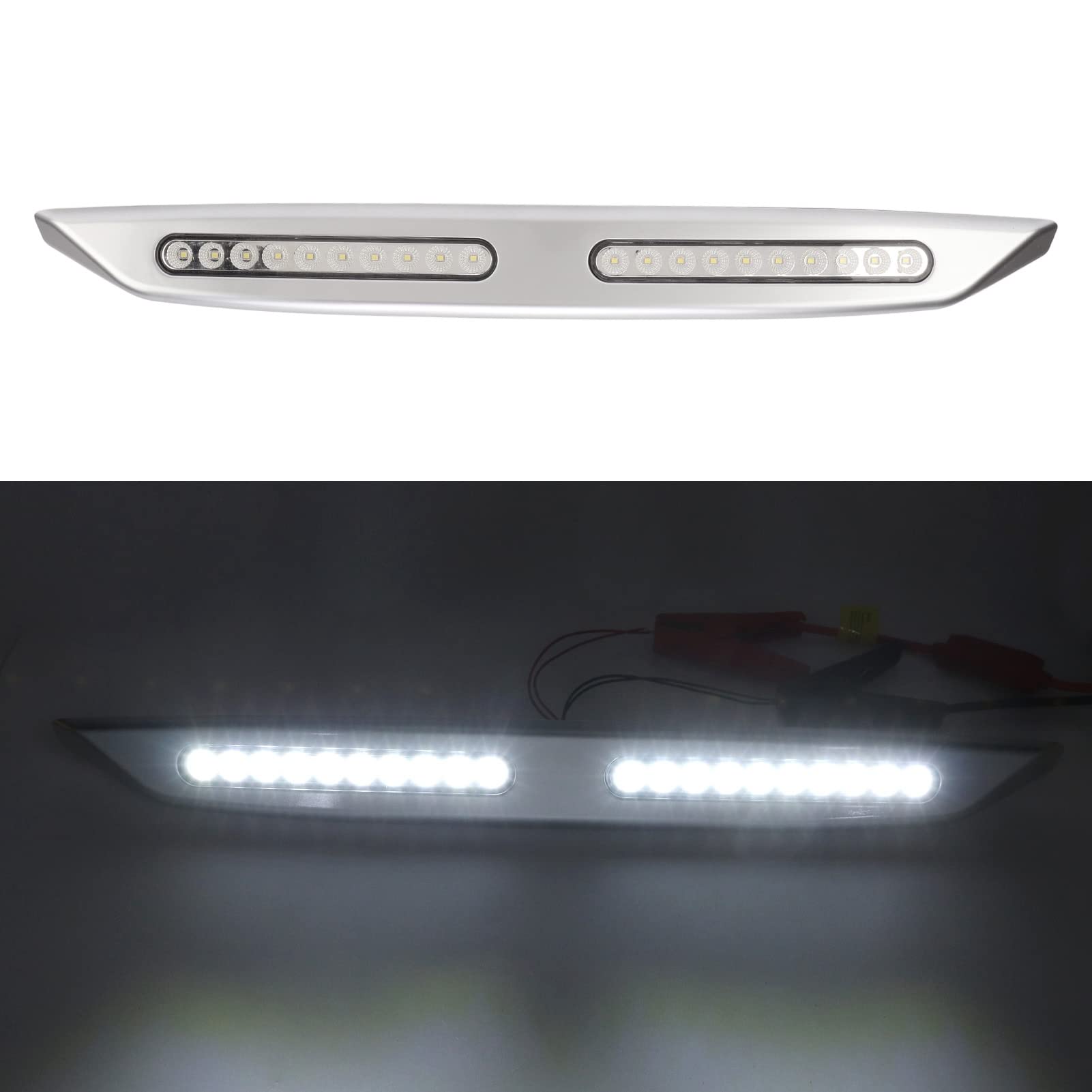 Barra Luminosa per Camper 20 LED Luci per Veranda Luci Esterne Impermeabili Camper per Yacht (SILVER)