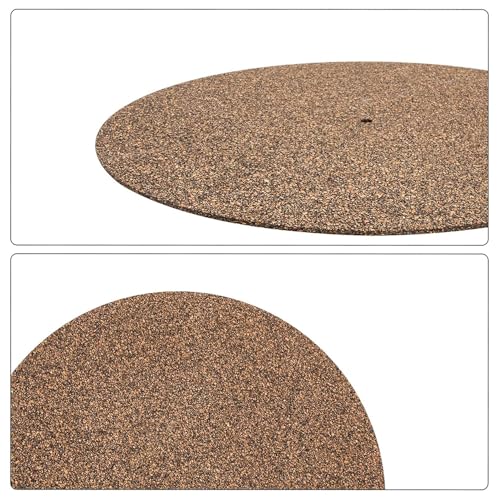 Sarini 12-Zoll-Plattenspieler-Deckmatte, Kork-Plattenspieler-Antirutschmatte, rutschfeste, antistatische Plattenspieler-Antirutschmatte für LP-Schallplatten