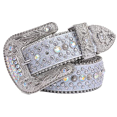Rhinestones Belt Western Cowgirl Studded Leather Crystal Belt For Jeans Men Women Fashion Accessory