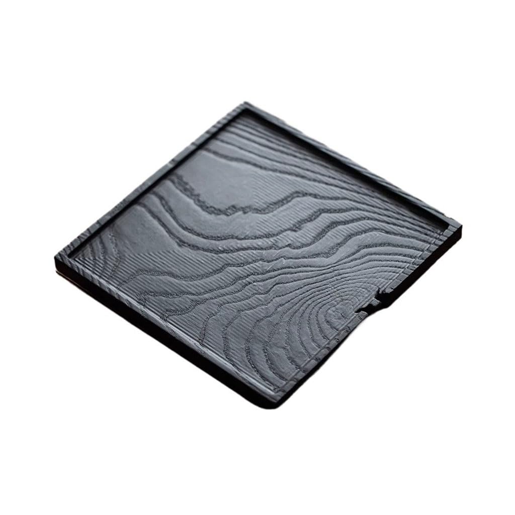 Nastya Bandeja Decorativa Moderna Bandeja De Madera Maciza De Fresno Quemada con Carbón Hecha A Mano, Mesa De Té For Sala De Estar, Mesa De Té Pequeña, Bandeja De Té Seco Bandejas para Servir