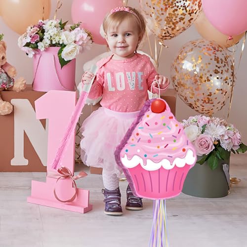Harrycle EU-HARRYCLE-29874 Cupcake Birthday Piñata Donut Cake Piñata Small Pull String Piñata thumb #4