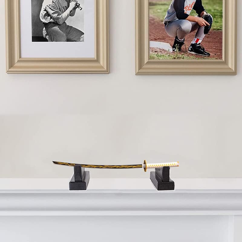 Miniatura 7 de WANLIAN Vitrina de madera del escritorio del escaparate de Katana del soporte de exhibición del sable de luz, exposición horizontal de las espadas