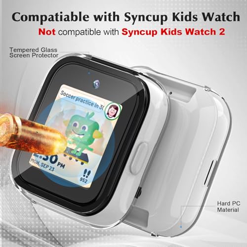 Coque PC rigide pour montre connectée enfants avec protection d'écran nette