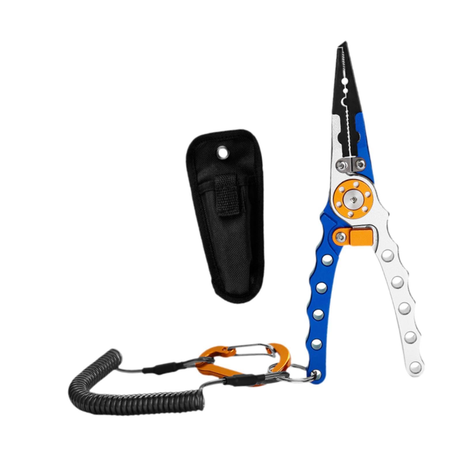 Amagogo Drahtschere für Fische, Köderklemmen, Hakenlöser mit Langer Spitze, multifunktionale Sprengringzange für Angler
