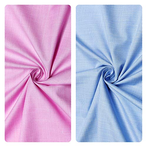 Image of JHABAK'S Unstitched Polycotton Giza Cotton Shirt Fabric For Men - Combo Pack of 2-1.60m Shirt Cloth Piece - 58 inch Width