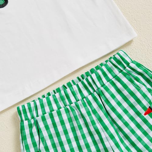 Amiblvowa Toddler Baby Boy Golf Outfit Golf Cart Hole Shirt Shorts Set Summer Vocation Clothes 0 2 6 9 12 18 Months 2T 3T 4T4
