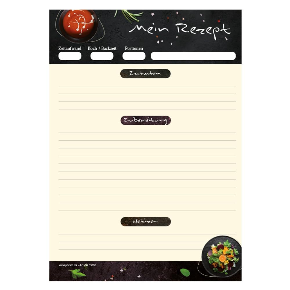 PRICARO Cartella Ricette Set Completo "Gourmet", A4, 8 Pezzi