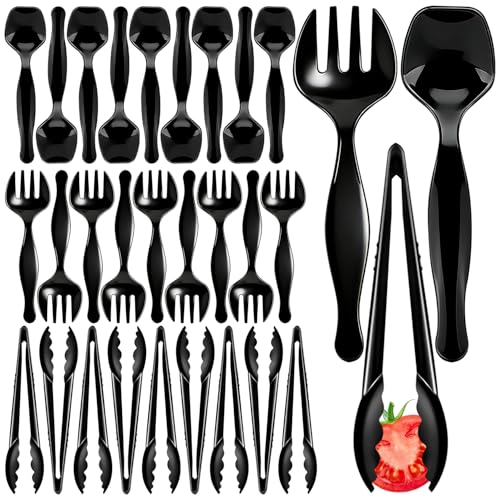 30Pcs Disposable Plastic Serving Utensils, Buffet Serving Utensils Set