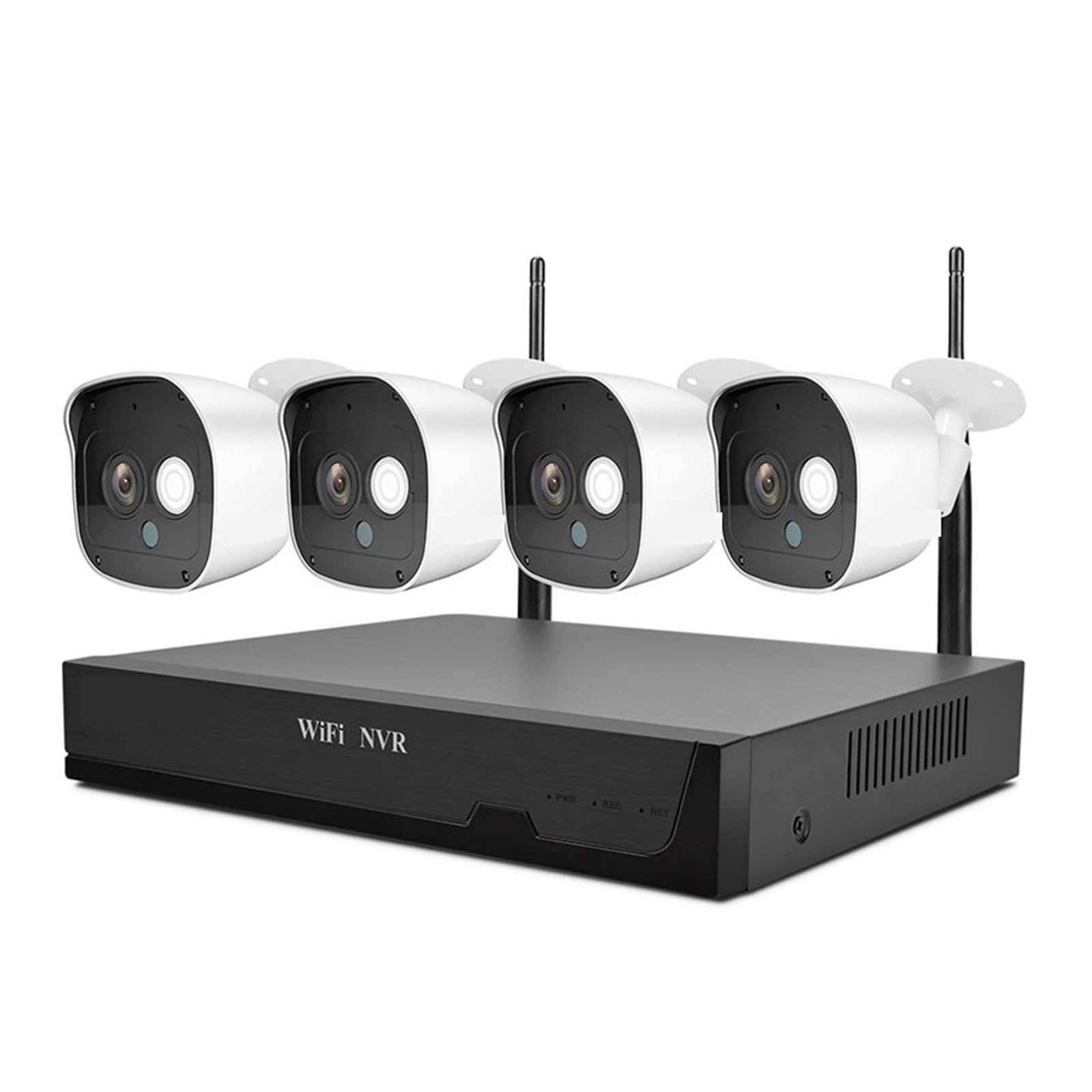 Kamera bezpieczeństwa, Zestawy 4-kanałowe NVR Sieciowy rejestrator wideo z nadzorem wideo 1080P Wewnętrzne kamery IP Zestaw do systemu bezpieczeństwa CCTV