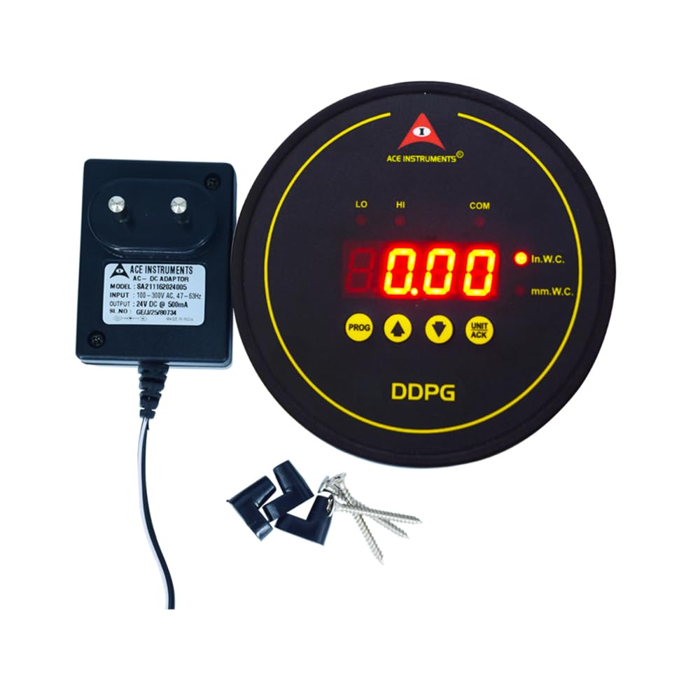 Manómetro digital de presión diferencial (Rango: 0–10 mm CA y 0–0,39 pulgadas CA) para salas blancas, hospitales, cabinas y unidades de seguridad. Modelo: AI-DDPG-In (4–20 mA & RS-485 Communication)