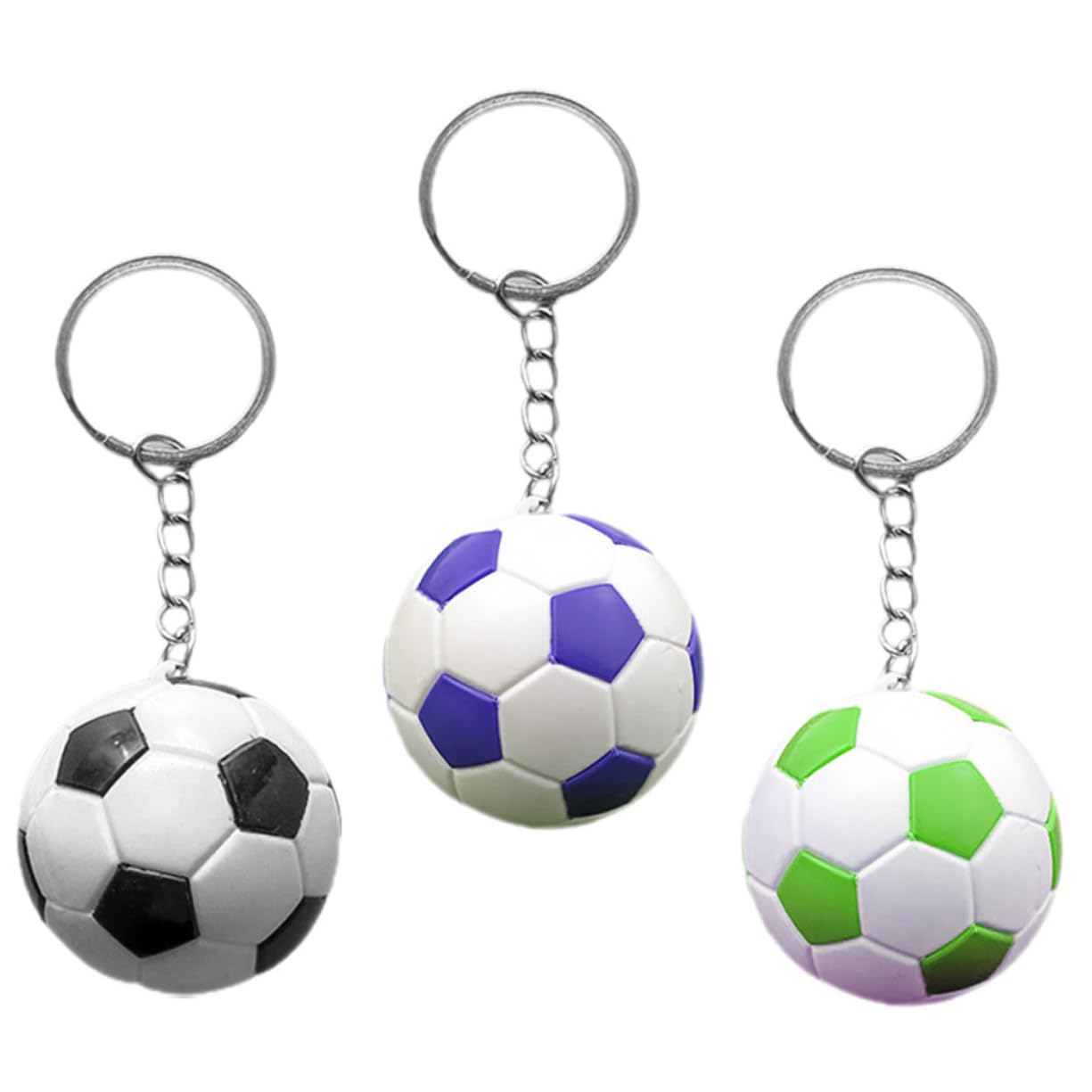 Amazon.co.jp: [SAFIGLE] 3個 ぶら下げキーホルダー サッカー