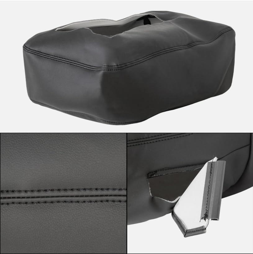 Console Jump Leather Armrest Cover 2007-2013 Silverado 1500 2500 3500, Replacement for Chevy OEM