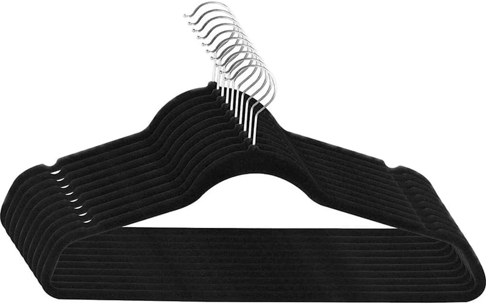 Suit Hangers 50/100 Pcs Velvet Hangers Seamless Wet and Dry Clothes Hanger Heavy Duty Non Slip Suit Hangers Trouser Hanger