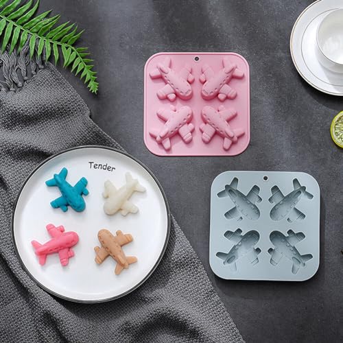 Molde de silicón para cubitos de hielo en forma de avión miniatura 3