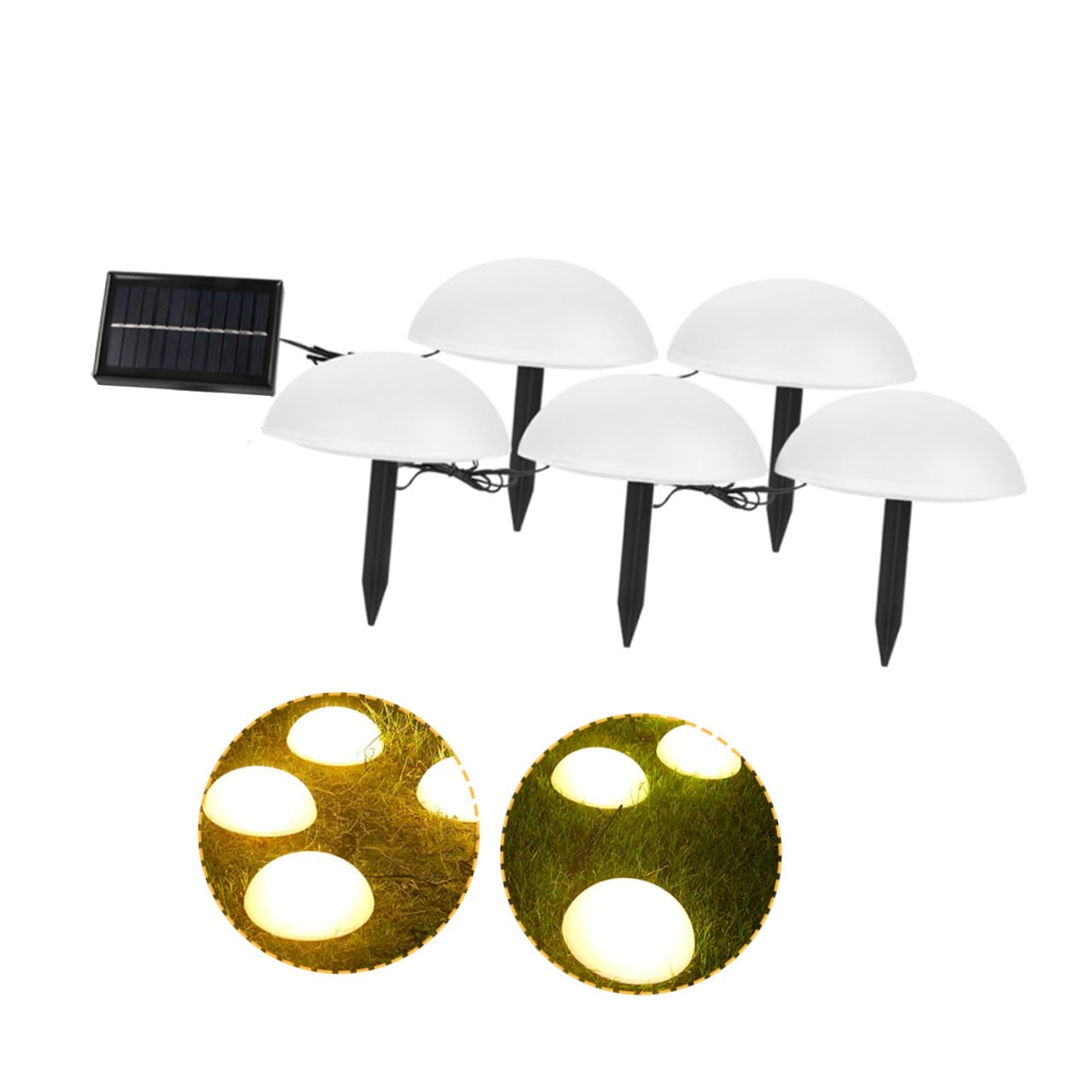 Solar Ground Stake Light Hemisphere Design Solar Garden Lamp Warm Light Easy Installation Outdoor Landscape Decor