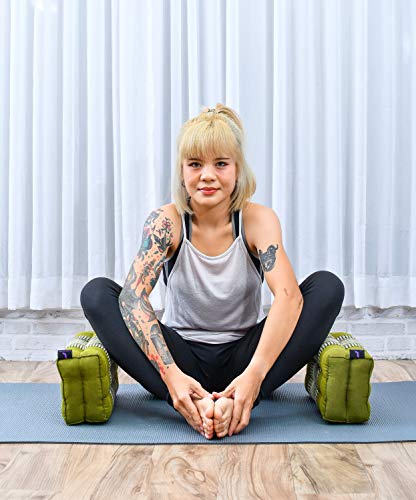 Image of Leewadee Yoga Block - Floor Cushion for Yoga Practice, Meditation Seat Cushion for Workouts Filled with Kapok
