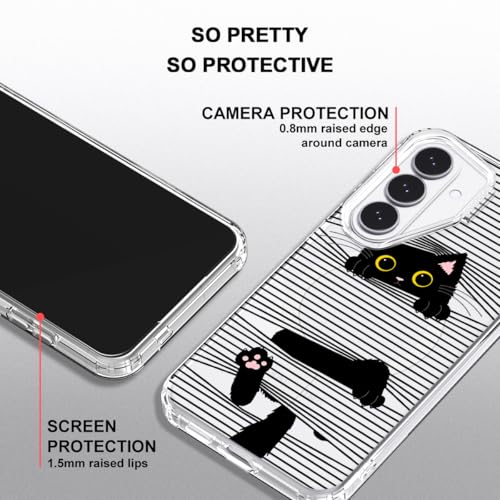 Coque Samsung S26 Plus transparente antichoc compatible MagSafe chat noir - 4