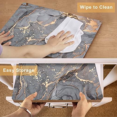HAOCOO Placemats and Coasters Set of 4, Heat Resistant Waterproof Non-Slip Cork Placemats Table Mats for Dining Kitchen Indoor Outdoor, Easy to Clean Wipeable Place Mats 21.5 x 30cm (Fluid grey) - Cosy Home Interiors HAOCOO Placemats and Coasters Set of 4, Heat Resistant Waterproof Non-Slip Cork Placemats Table Mats for Dining Kitchen Indoor Outdoor, Easy to Clean Wipeable Place Mats 21.5 x 30cm (Fluid grey) - Image 5
