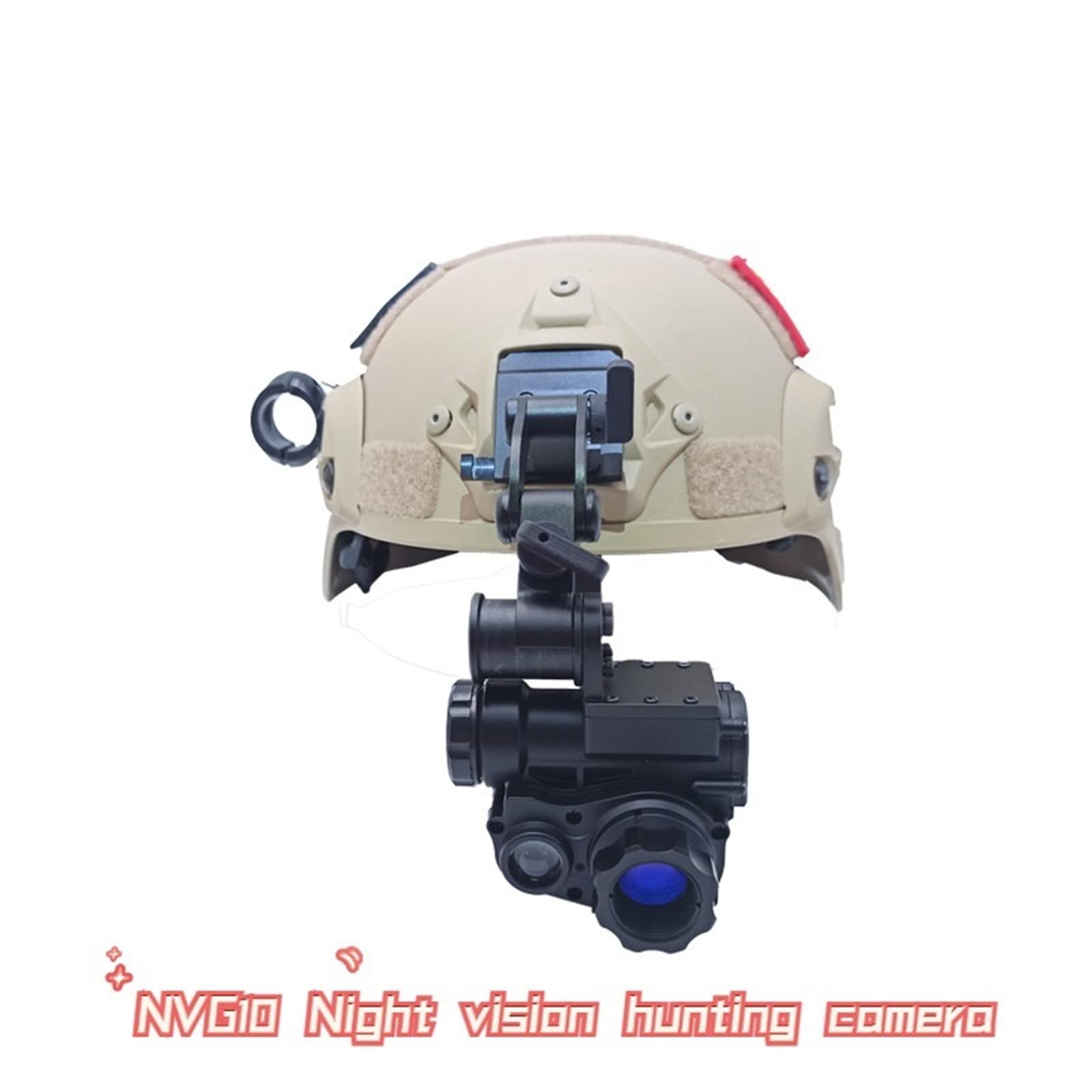 Gogle noktowizyjne, NVG10 Hunting Digital Range 300m/656ft montowany na głowie monokularowy zielony przyrząd obserwacyjny noktowizor do nadzoru myśliwskiego Zdjęcia i wideo (Color : NVG10 Without sta