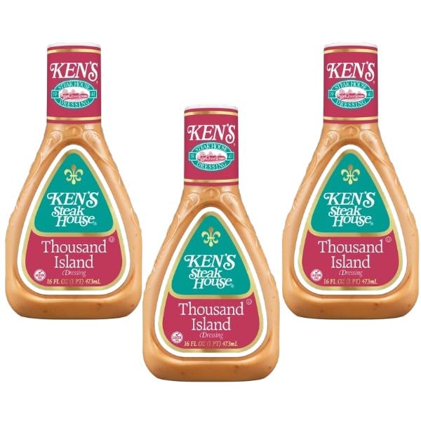 Thousand Island Salad Dressing, 16 fl oz Bottles, Pack of 3, Creamy and Tangy for Salads, Sandwiches and Dips