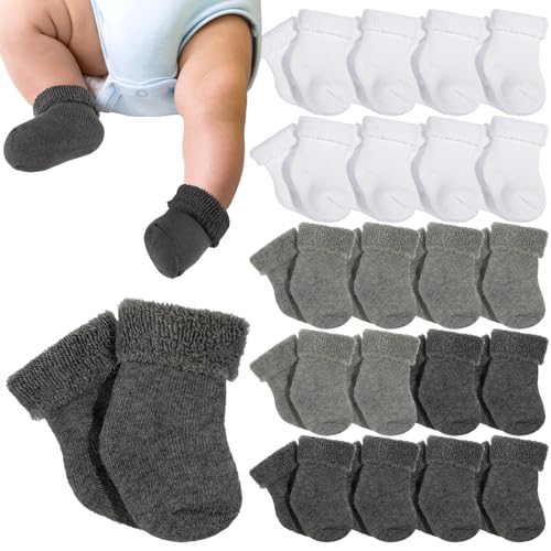 Image of Janmercy 20 Pair Preemie Socks Baby Boy Girls Newborn Premature Terry Cotton Socks for Unisex Baby