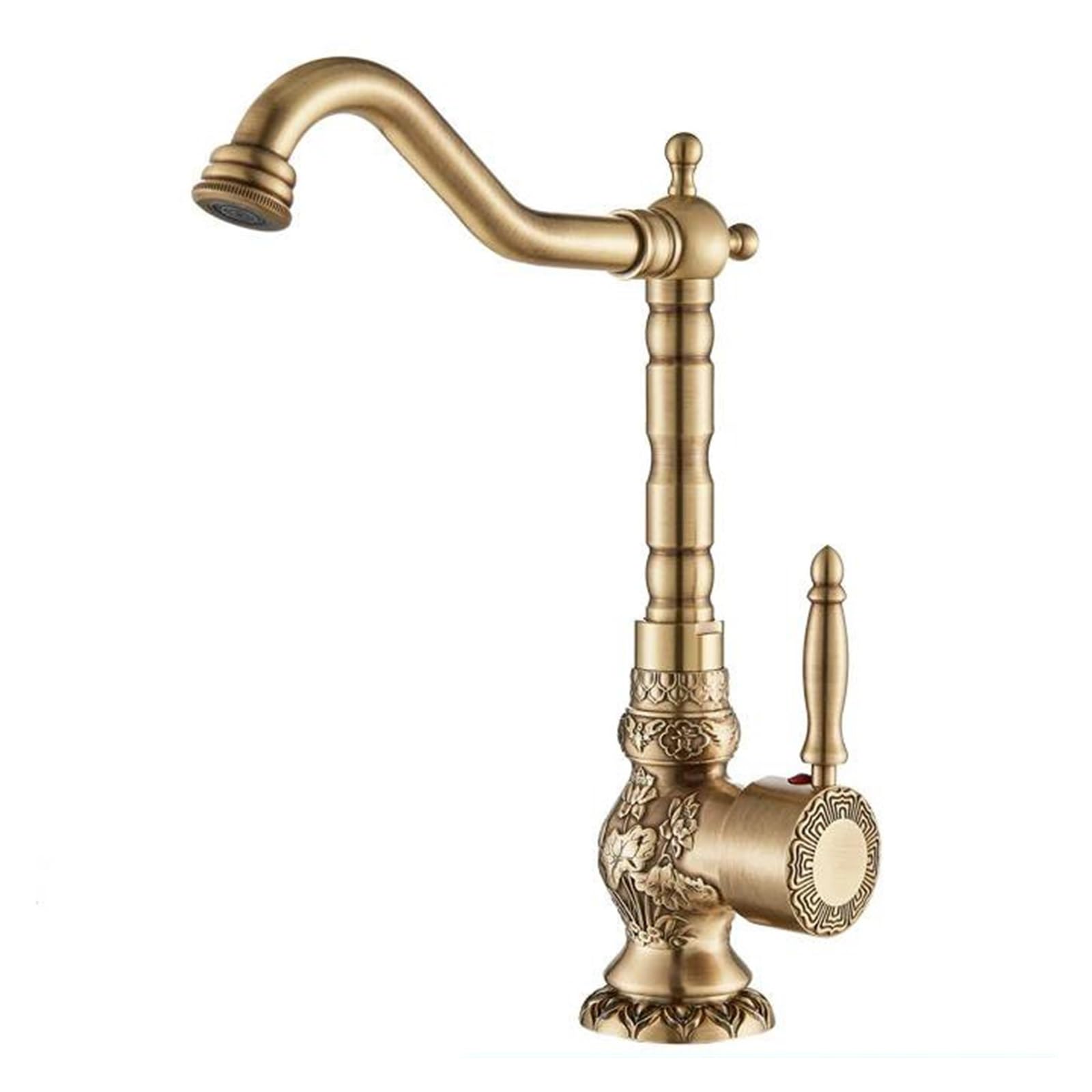 Robinet mitigeur eau chaude et froide en laiton antique pour évier cuisine et lavabo retro
