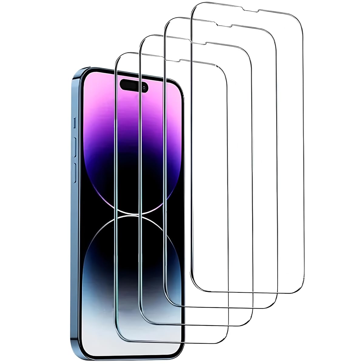 4-Pack Tempered Glass Screen Protector for iPhone 16/15/14/13/12/11 Pro Max/Plus 12Mini/13Mini [9H Hardness][Anti-Fingerprint][Shatterproof] HD Clear