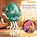 Dancing Octopus Baby Toy, Electric Rechargeable Crawling Octopus Tummy Time Toys, Magic Dancing Music Squid for Kids Boy Girl Birthday Gift, Funny Squid Toy Avoidance Toys with Light & Music (Green)