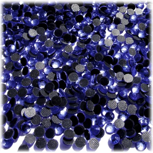 The Crafts Outlet 144-pc Iron On Heat induced Glue, Glass Rhinestones, 5mm (20ss) Small - Royal Blue