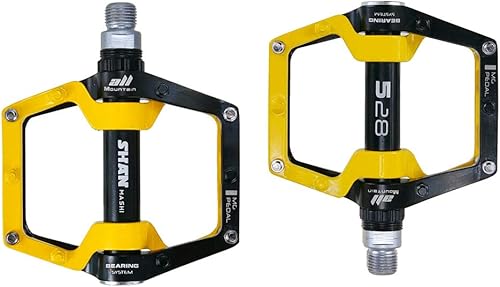 Miniatura 6 de Pedales de bicicleta de montaña Pedales de aleación de aluminio antideslizante Rodamiento ligero 916 "Pedales planos para BMX carretera bicicleta 528