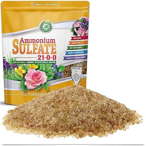 Ammonium Sulfate Fertilizer AMS 21-0-0 +24% Sulfur - Made in USA Plant Food for Indoor/Outdoor Plants & Flower Gardens - Promotes Lush Growth - Green Lawns, Fruit, Vegetables, Acid Loving Plants Cover