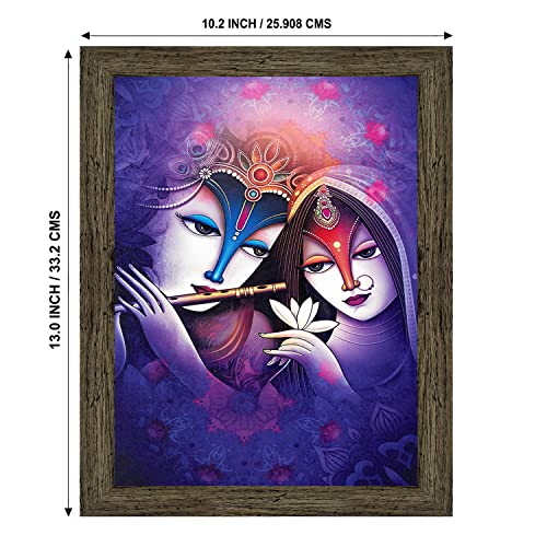 Image of Indianara Radha Krishna Painting (4321EBY) -Synthetic Fame, 10 x 13 Inch, Multicolor