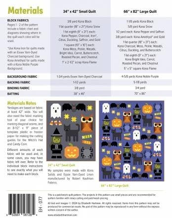 Elizabeth Hartman Happy Halloween Pattern EH077 - Quilt Pattern