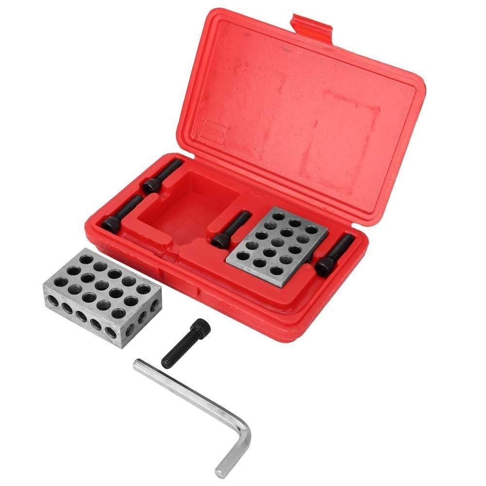 Broco Blocchetti 1-2-3 Blocco di precisione abbinati fresatura macchinista 23 fori con viti Wrench Caso