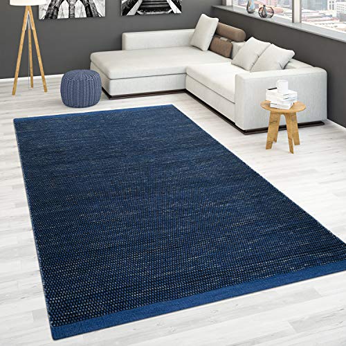 Paco Home Alfombra Tejida A Mano Tejido Plano 100 Lana Estilo Escandinavo Dif. Colores, Tamaño:80x150 Cm, Color:Azul Paco Home Alfombra Tejida A Mano Tejido Plano 100 Lana Estilo Escandinavo Dif. Colores, Tamaño:80x150 Cm, Color:Azul