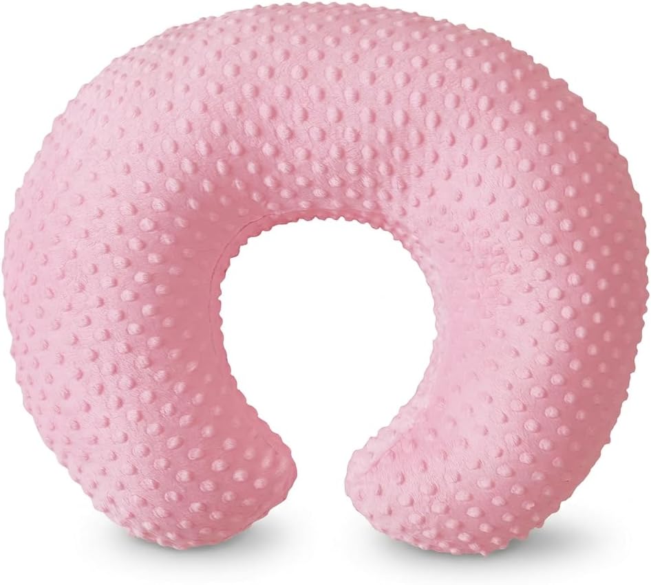 Nursing Pillow, Breastfeeding Pillows with Removable Cover for Mom with Breathable Filling, Ergonomic Baby Feeding Essentials for Bottle and Breastfeeding​ (Pink)