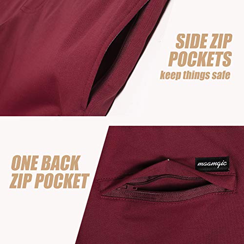 Image of maamgic Mens Athletic Gym Shorts 5 /7 inch Elastic Waist Casual Pajama Pocket Jogger Men Workout Short Pants