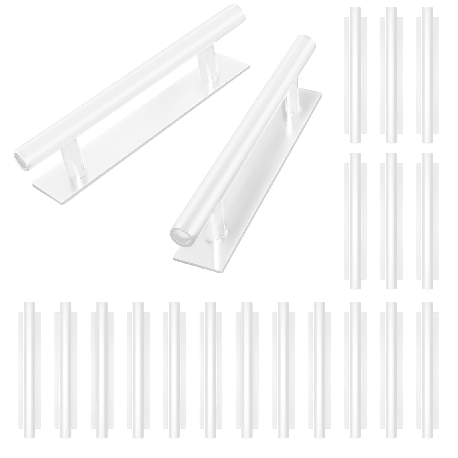 kwa heri Self-Stick Push Pull Helper White Hidden Cabinet Handle ABS Plastic Door Window Wardrobe Handle Instant Cabinet Drawer Furniture Handles (8)