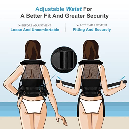 Snorkel Vest For Adults, Abuytwo Inflatable Buoyancy Aid Vest Swim Jackets Snorkeling Vests For Kayak Diving Paddle Boating Water Sports Safety Men/ Women,Black-Small #TOP4