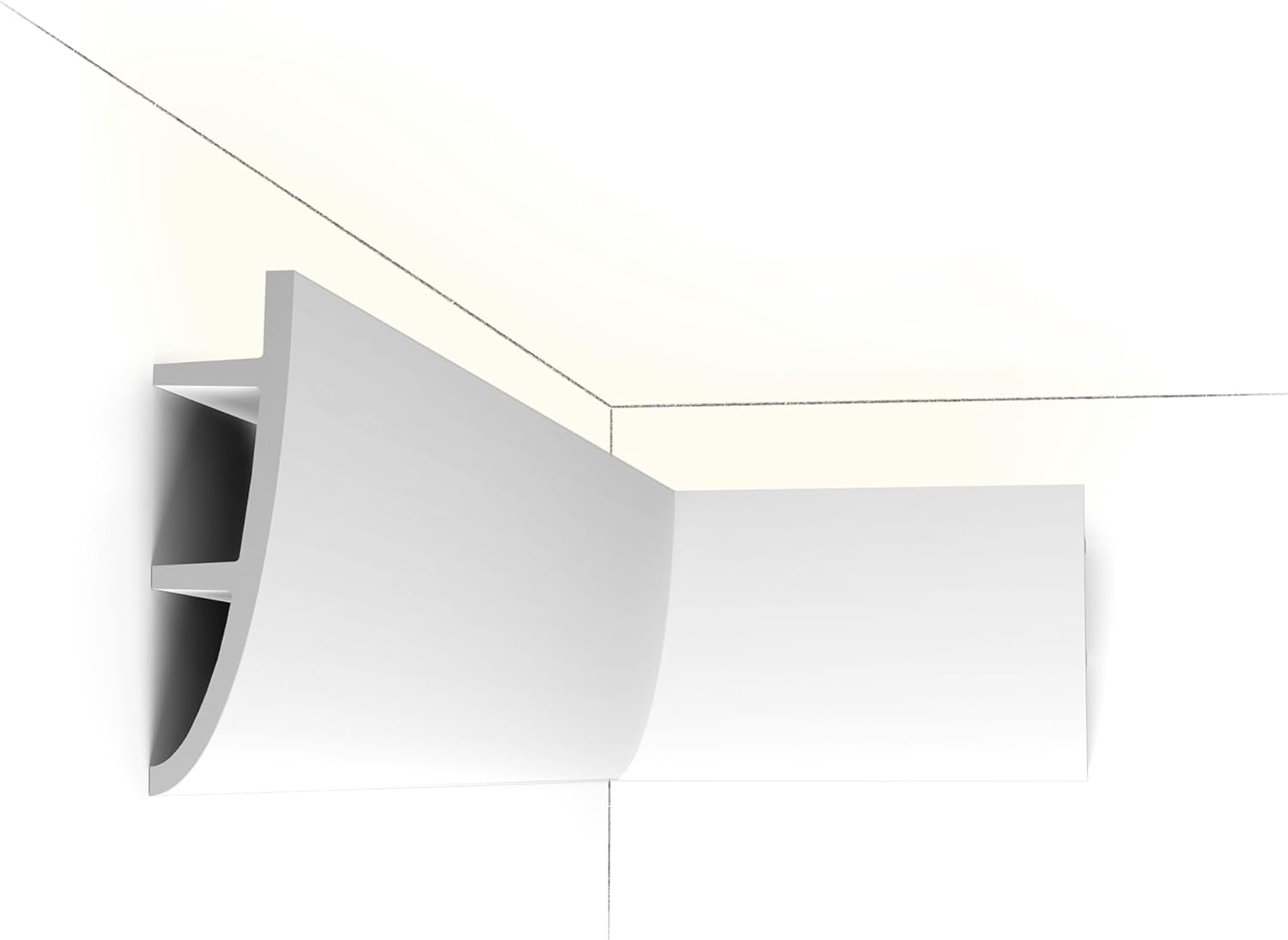 White Primed Polyurethane Crown Moulding 78-in Length