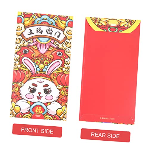 SEWACC 24 Pçs 2023 Ano Do Coelho Pacotes Vermelhos Bolsa De Coelho Carteira De Bolso Envelopes Verme