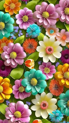 Kit Complet Peinture Diamant XXL contre le stress : Toile Fleur 60x105cm
