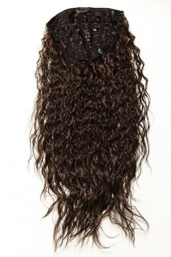 WIG ME UP H9311-6 Hairpiece half wig Clip-In Extension very long stringy crimpy curls curly latin shiny oily wet-look volume chocolate brown 26inch - Image 2