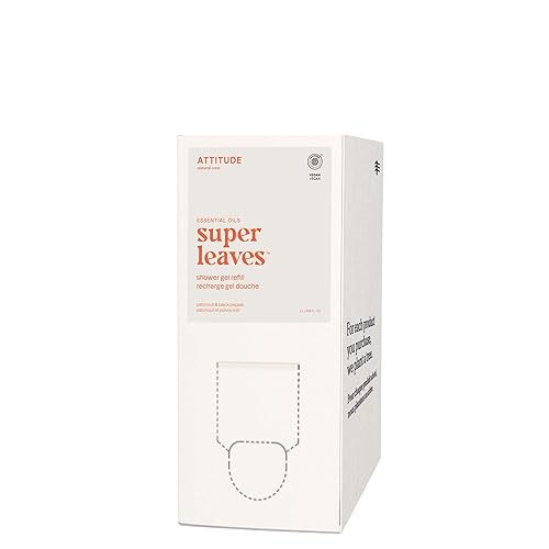 ATTITUDE Gel de ducha, ingredientes a base de plantas y minerales, productos veganos y libres de crueldad, recambio a granel, pachulí y pimienta