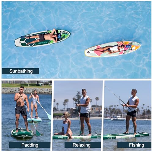 Image of Paddle Board, Inflatable Stand Up SUP Paddle Boards for Adults & Youths of All Skill Levels, Wide & Non-Slip Deck Design Blow Up Paddleboards with Premium Accessories & Storage Bag