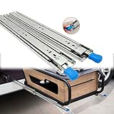 HRXQ Schwerlast Schubladenführung Vollauszug 250 Mm ~ 1800 Mm, Schubladenschienen Mit Schloss, 120 Kg Tragfähigkeit, Vollauszug 3-teilige Seitliche Schubladenführungen, 1 Paar (Size : 1500mm/60inch)