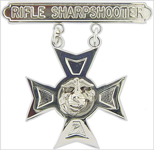 USMC US Marine Corps Rifle Sharpshooter 1.875" Qualification Badge Lapel Pin (Rifle Sharpshooter)