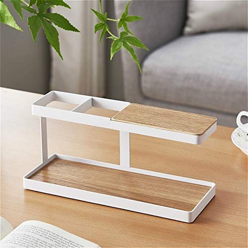Decoración de la habitación Soporte del mando a distancia Soporte de madera de hierro vidrios de reloj Caja de almacenamiento de escritorio de oficina organizador de la joyería de almacenamiento en ra