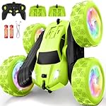 Remote Control Car, Stunt RC Cars, 2.4GHz Double Sided 360° Flips RC Crawler, Outdoor Toys for Kids Ages 4-8, Upgraded USB-C Modular Battery, 5 6 7 8 9 10 +Year Old Boys Birthday Gifts Green